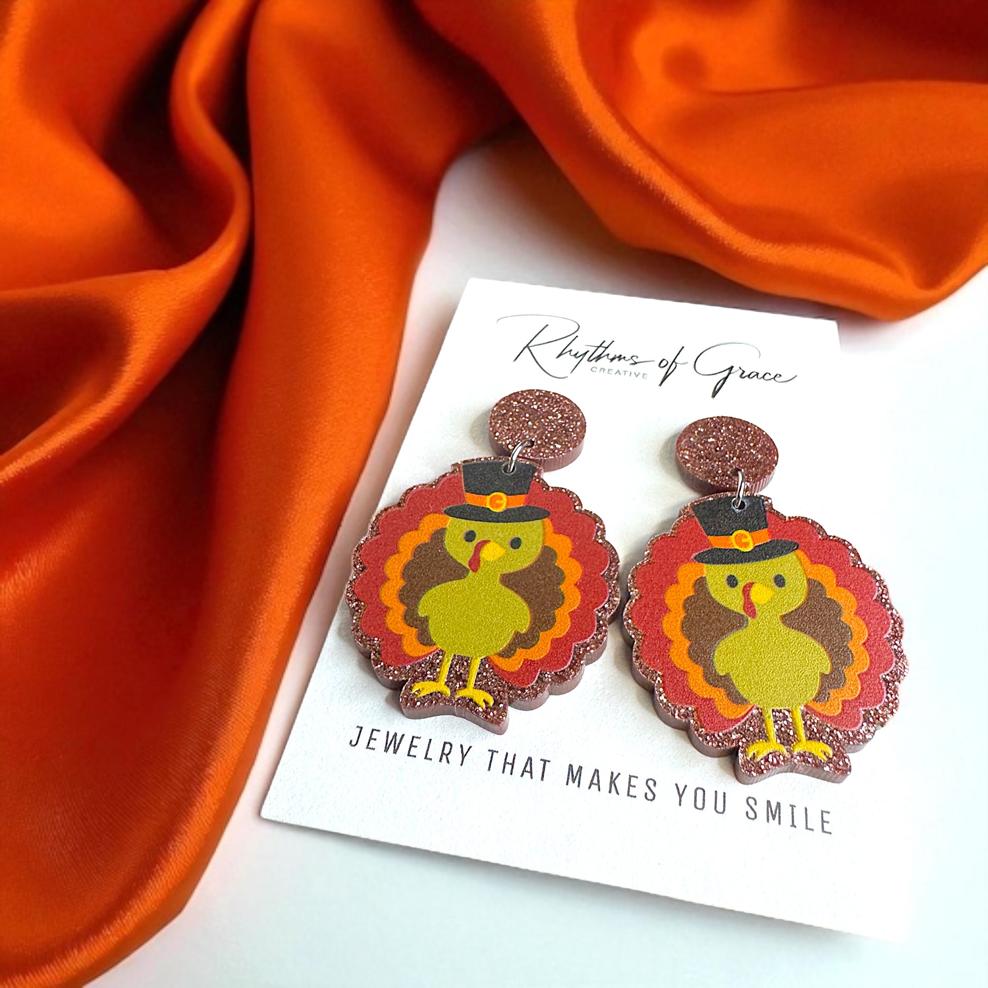 Feast Mode: ON – Glittery Turkey Earrings for Thanksgiving Fun - Rhythms of Grace Creative
