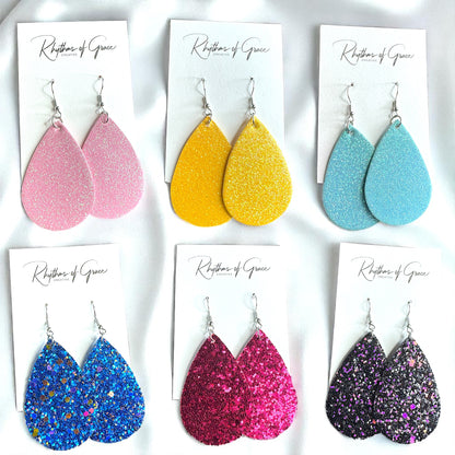 Sparkle & Shine: Glitter Teardrop Dangle Earrings ✨ - Rhythms of Grace Creative