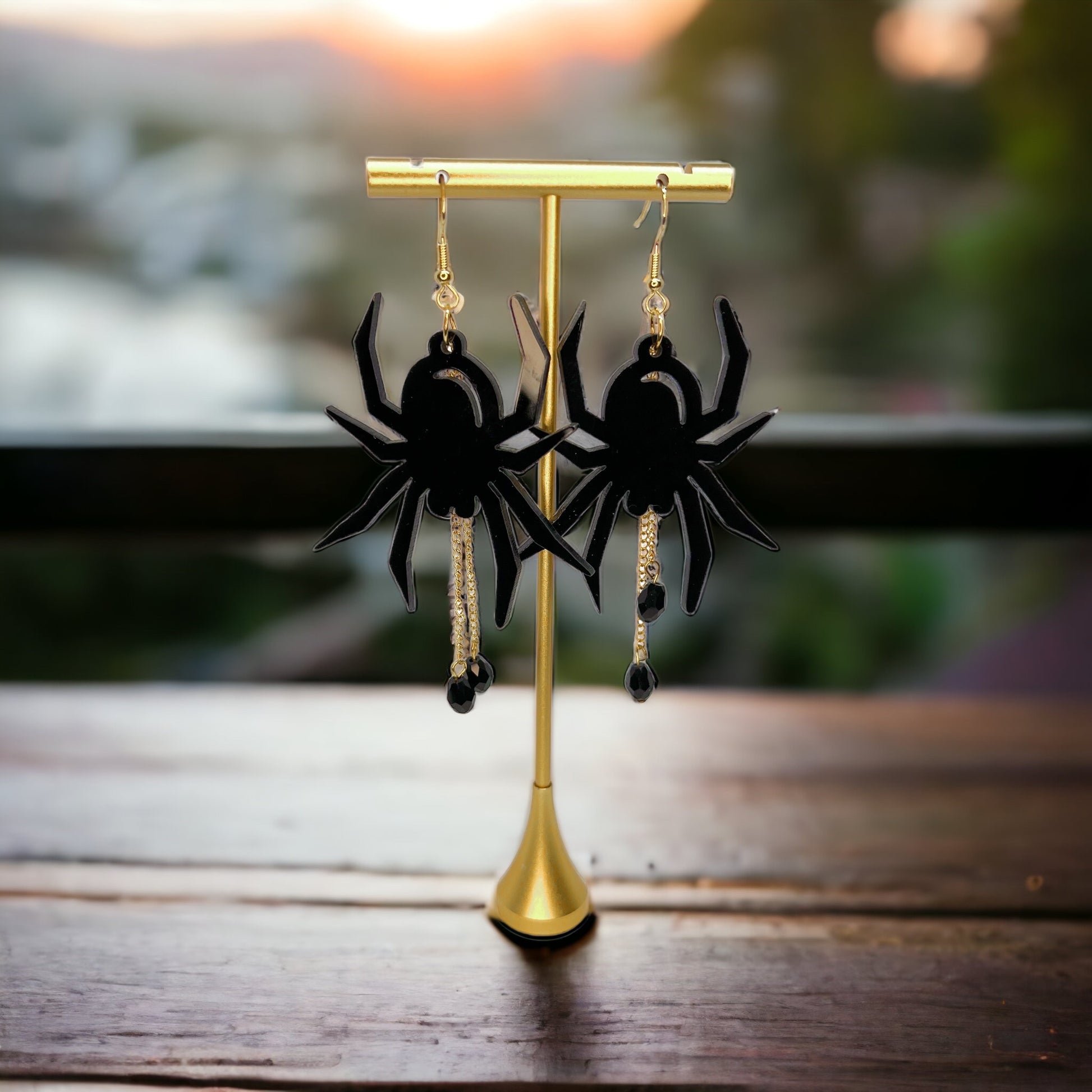 Spider Earrings - Halloween Jewelry, Spider Queen, Halloween Accessories, Trick or Treat, Halloween Costume - Rhythms of Grace Creative