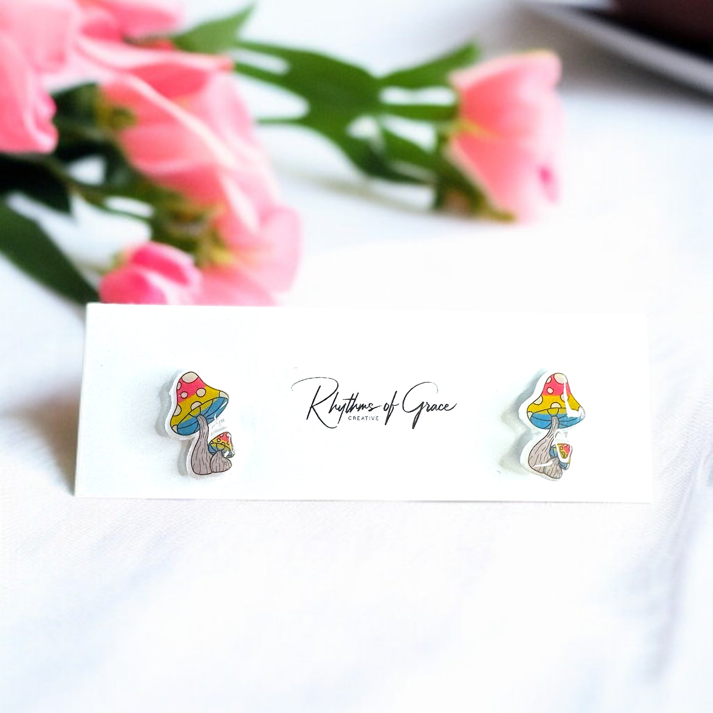Enchanting Mushroom Stud Earrings: Two Whimsical Styles for a Magical Touch