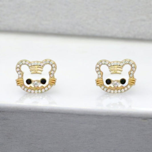 Rhinestone Tiger Earrings - Handmade Earrings, Tiger Studs, Tiger Jewelry, Stud Earrings, Tiny Tigers, Tiger Accessories, Tiger Mom - Rhythms of Grace Creative