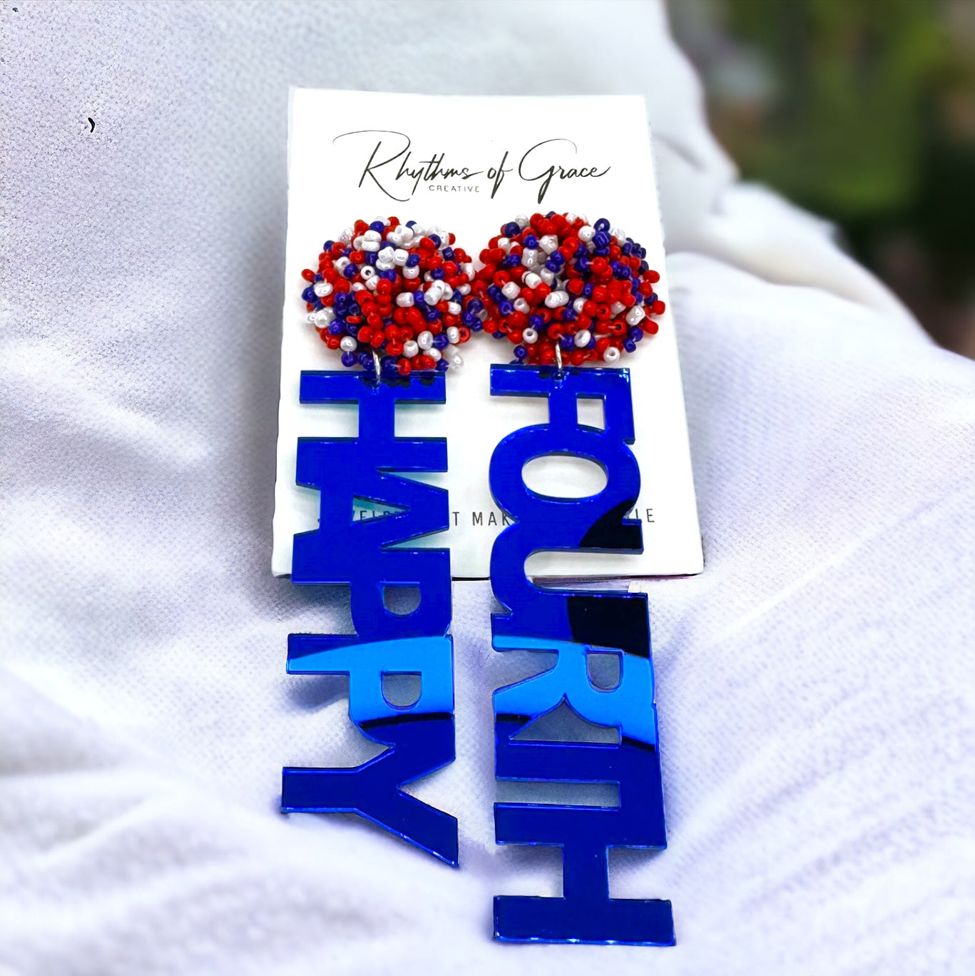 Patriotic Red White and Blue Dangle Earrings - Perfect for Fourth of July!