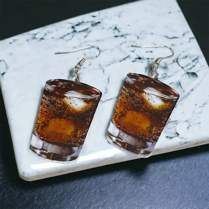 Rum & Coke Cocktail Earrings - Perfect for Happy Hour, Bartenders & Drink Lovers!
