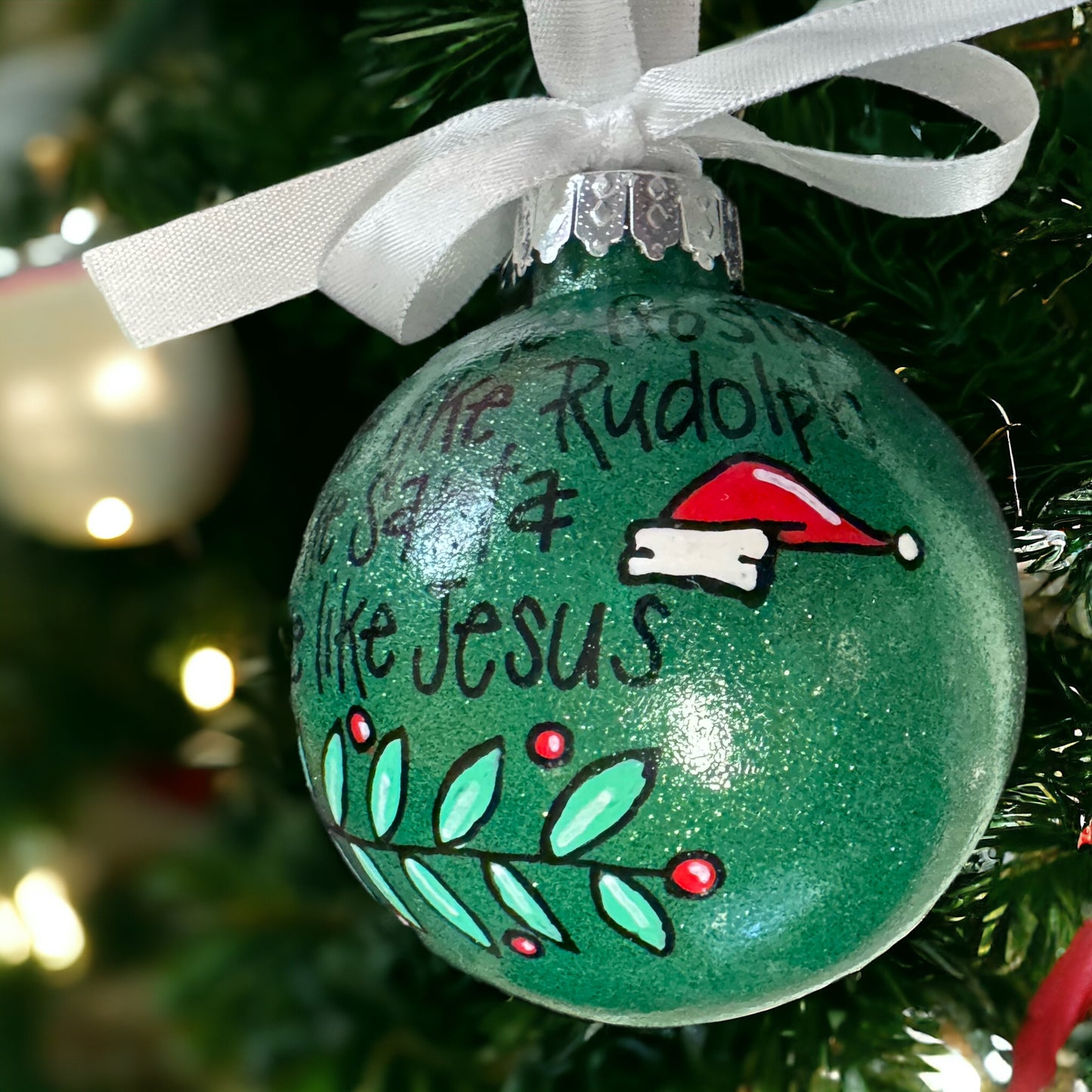 Christmas Ornament: “Dance like Frosty. Shine like Rudolf. Give like Santa. Love like Jesus.” - Rhythms of Grace Creative
