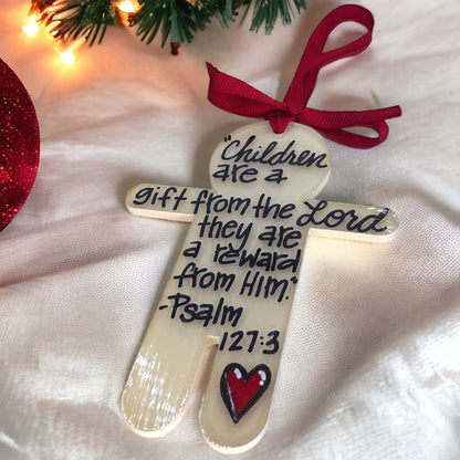 Handmade Child Christmas Ornament - A Cherished Personality Keepsake!