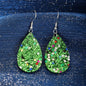 Sparkle & Shine: Green Glitter Teardrop Dangle Earrings ✨