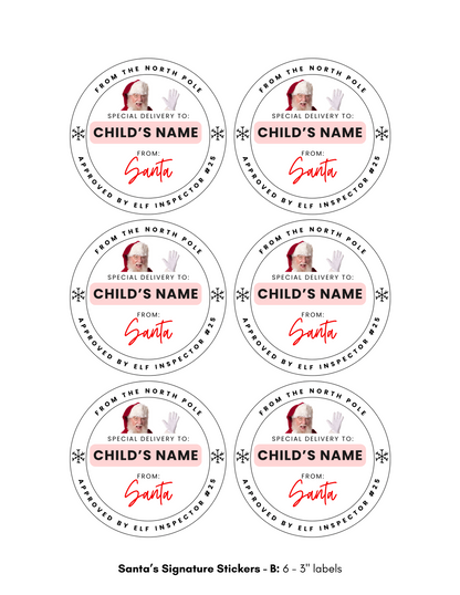 Personalized Santa Gift Tags – Custom North Pole Express Labels, Waterproof Christmas Stickers, Santa’s Workshop & Holiday Name Tags