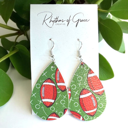 Touchdown Style: Football Playbook Dangle Earrings 🏈