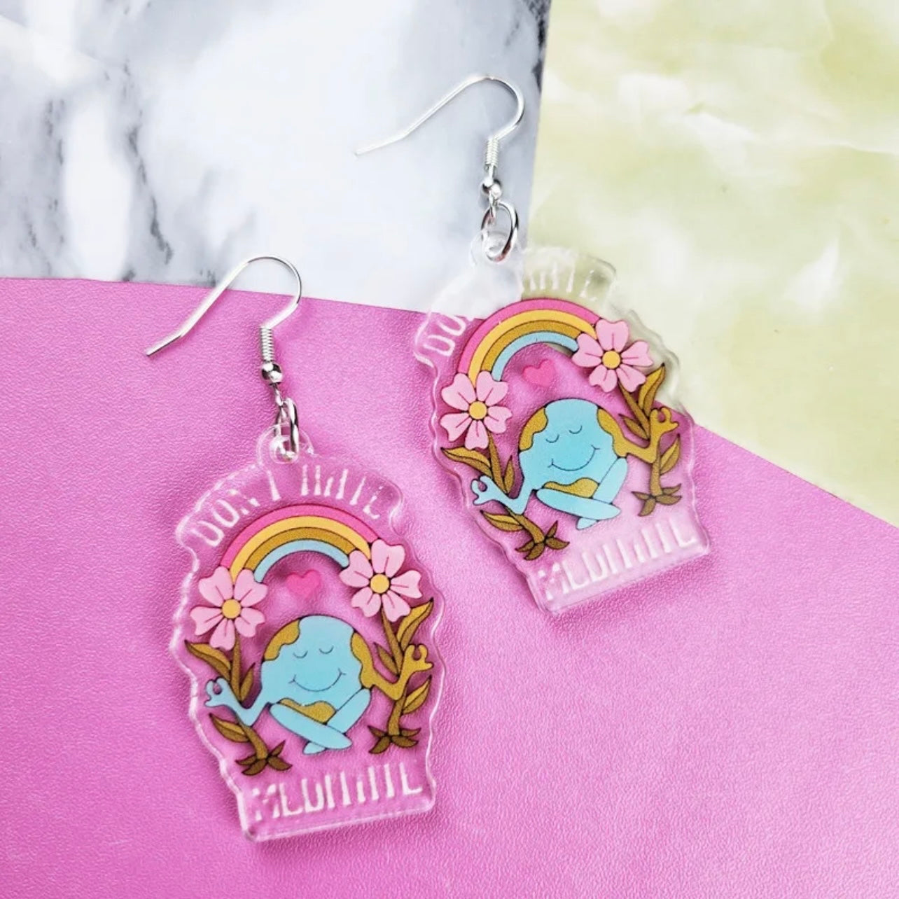 Don't Hate Meditate Earrings - Embrace Your Inner Zen! - Rhythms of Grace Creative