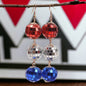 Patriotic Disco Ball Earrings - Fourth of July, Stars and Stripes, Red White and Blue