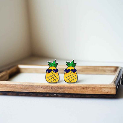 Pineapple Paradise: Handmade Food Stud Earrings 🍍