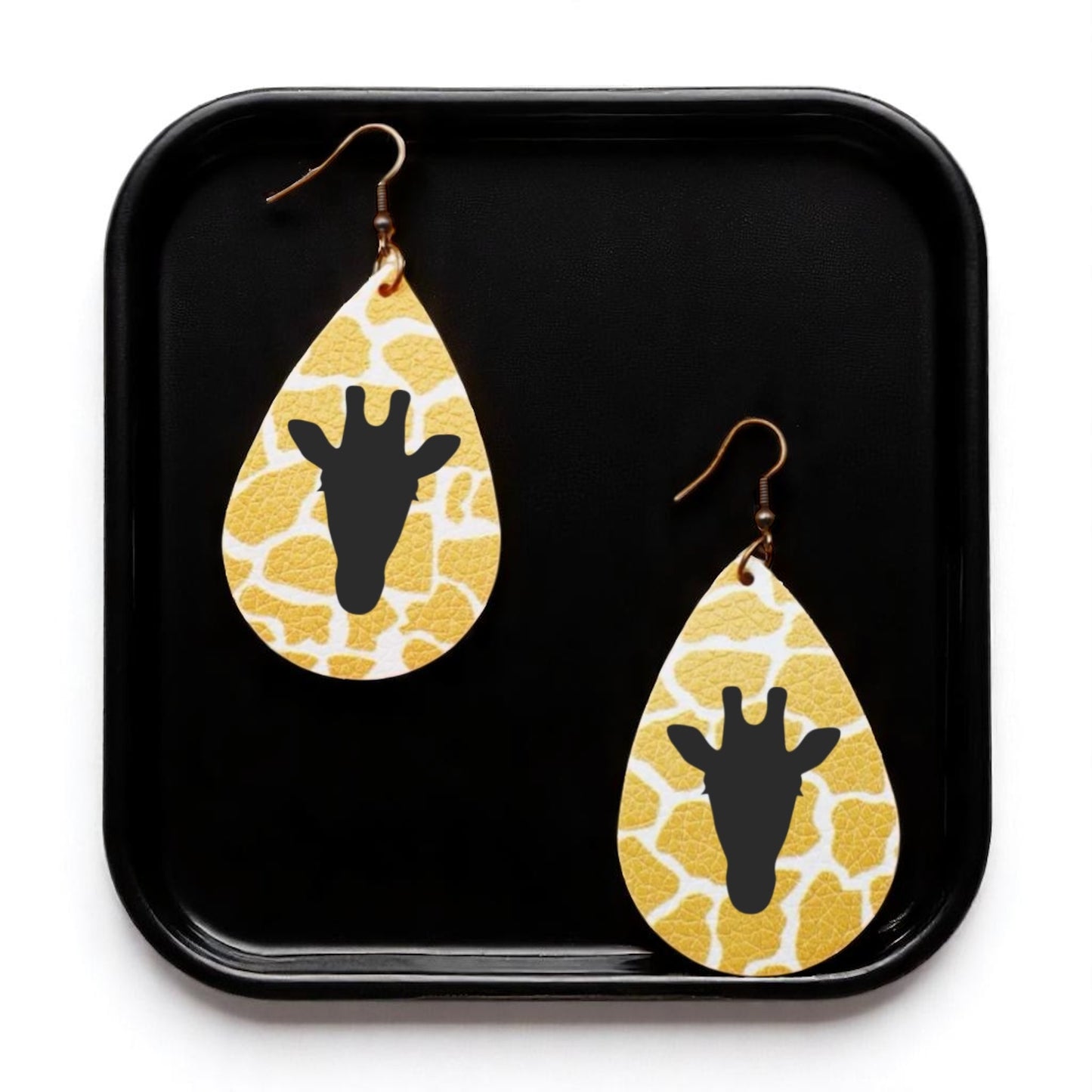 Go Wild with Giraffe Print Teardrop Dangle Earrings – Chic, Fun & Personalizable!