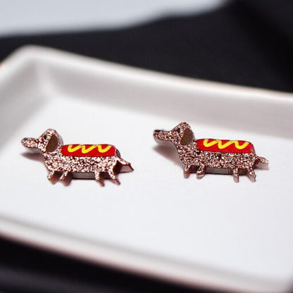 Dachshund Delight: Weenie Dog Stud Earrings! 🐾