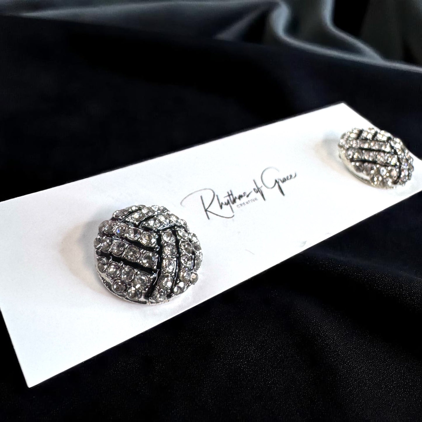 Score Big with Sparkle! Rhinestone Sports Stud Earrings