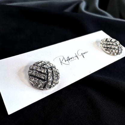 Score Big with Sparkle! Rhinestone Sports Stud Earrings