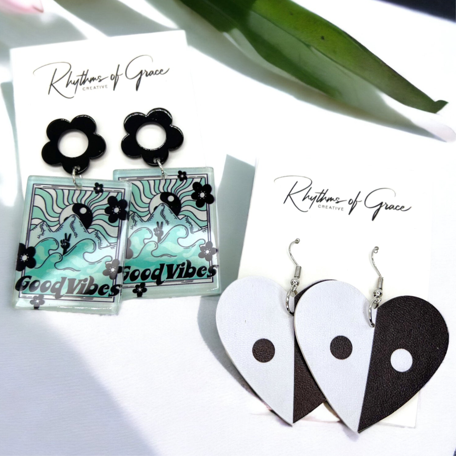 Yin Yang Dangle Earrings: Balance & Beauty Unleashed! 🌟 - Rhythms of Grace Creative
