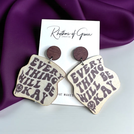 Motivational Dangle Earrings: Wear Your Positivity! 🌟 - Rhythms of Grace Creative