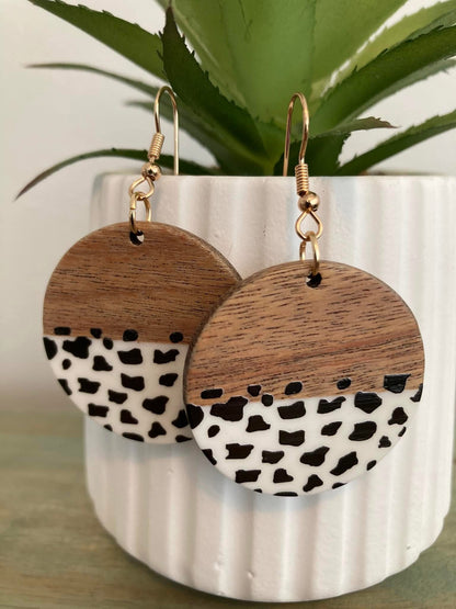 Boho Chic Cowprint Earrings - Unleash Your Wild Side!