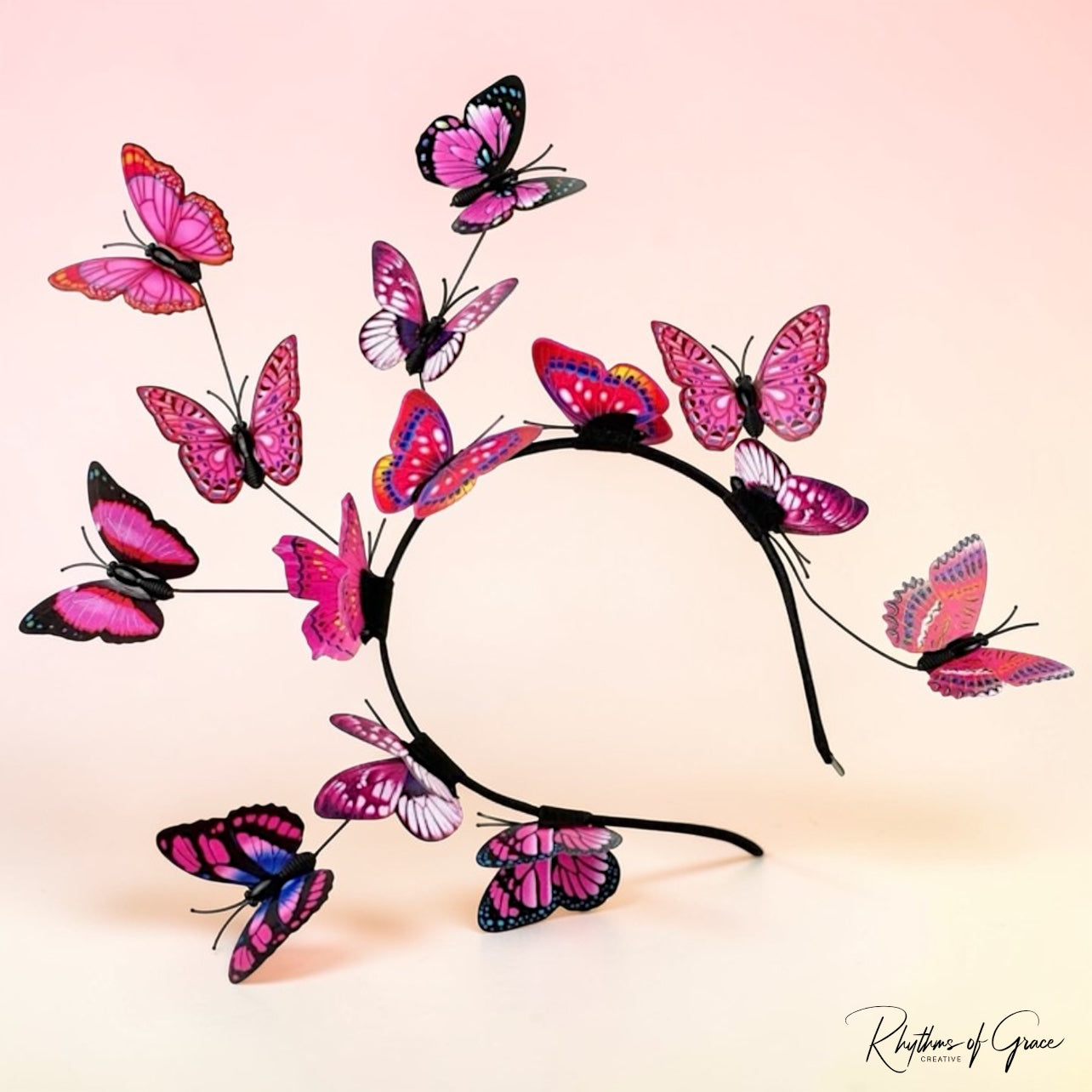 Butterfly Headband for Women – 3D Monarch Butterfly Crown | Festival, Garden Party, Boho Hair Accessory (Multiple Colors)