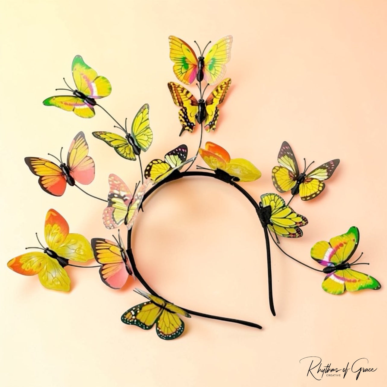 Butterfly Headband for Women – 3D Monarch Butterfly Crown | Festival, Garden Party, Boho Hair Accessory (Multiple Colors)