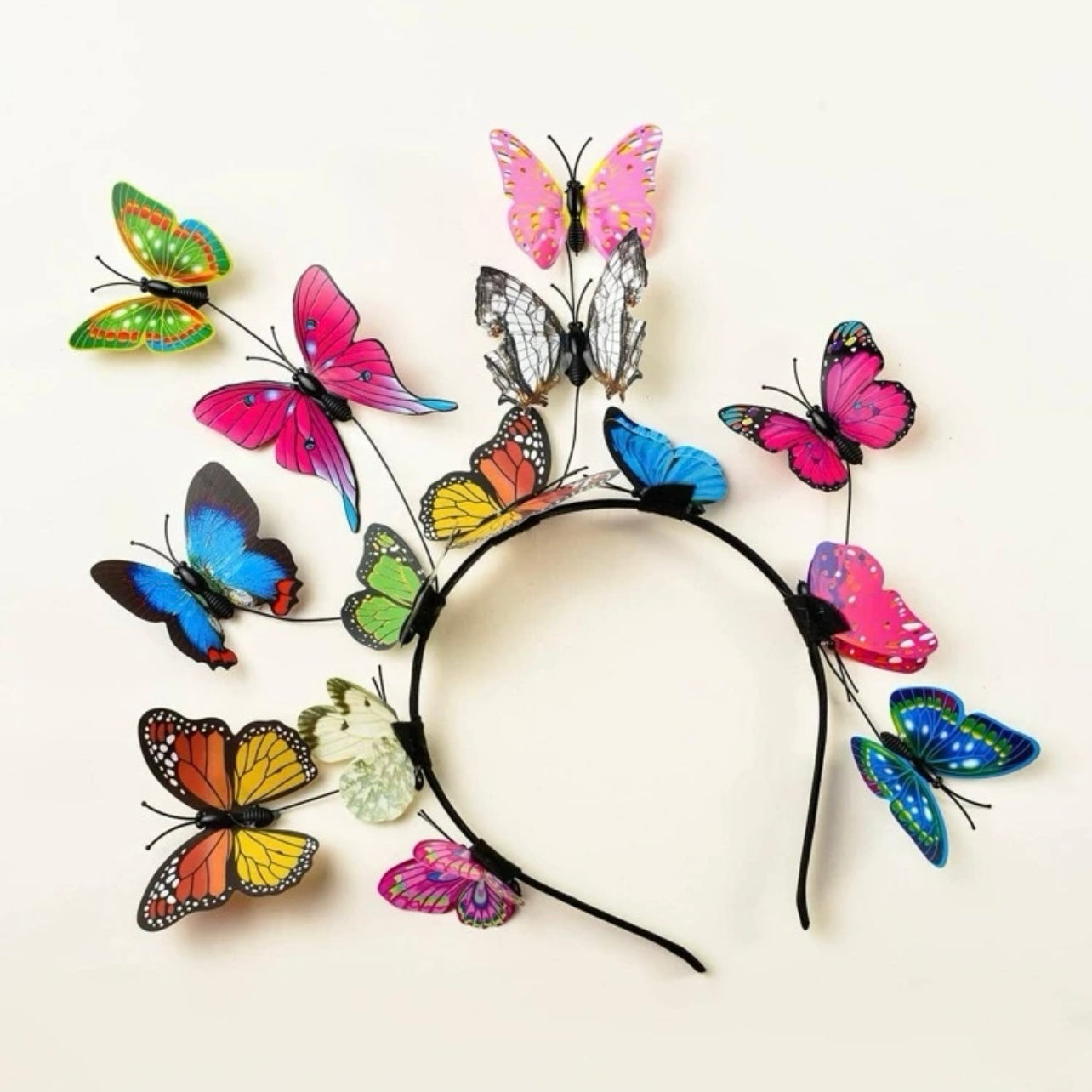 Butterfly Headband for Women – 3D Monarch Butterfly Crown | Festival, Garden Party, Boho Hair Accessory (Multiple Colors)