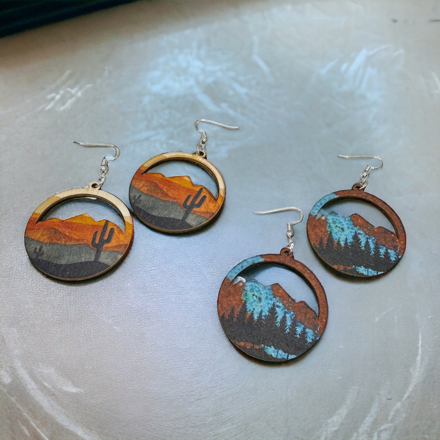 Stunning Western Dangle Earrings – Handcrafted Boho Style, Stainless Steel & Wood