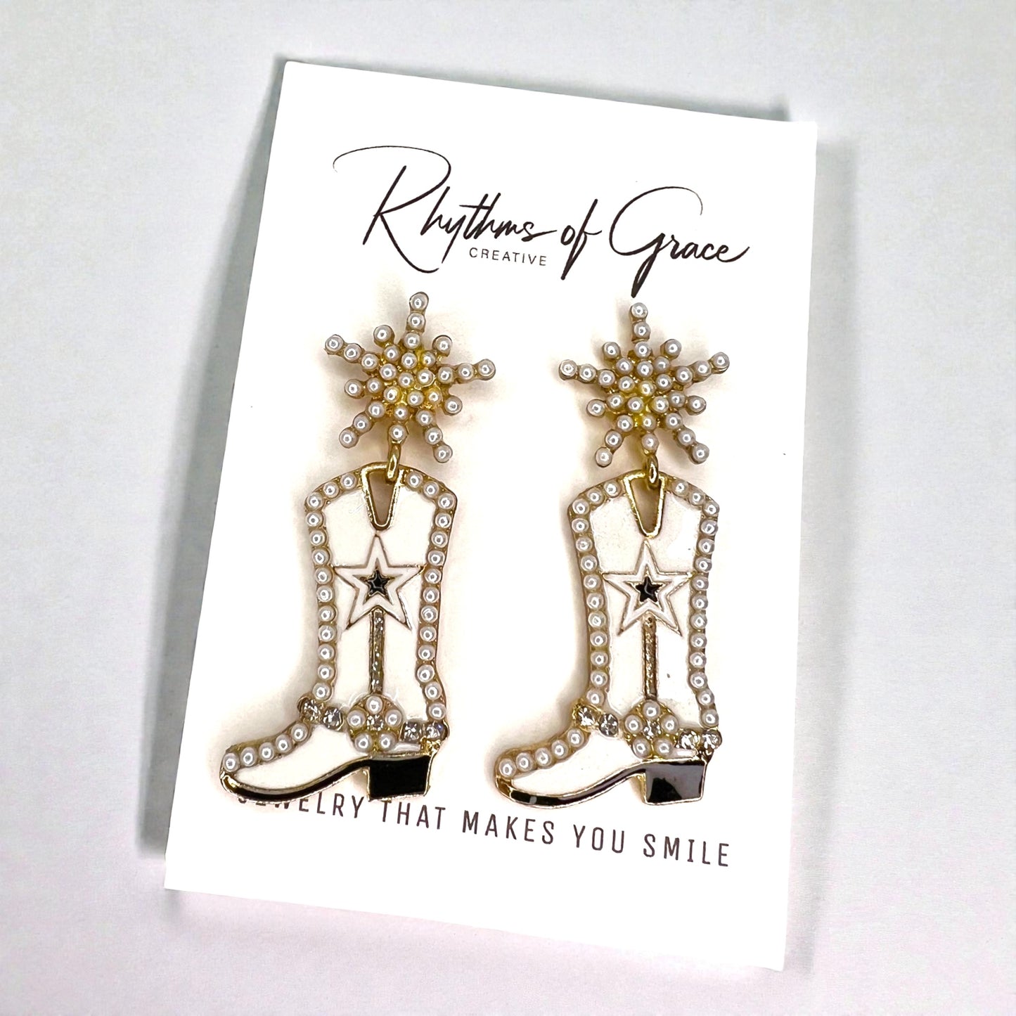 Rhinestone Cowgirl Boot Earrings | Western Rodeo Statement Earrings | Bachelorette Cowgirl Accessories