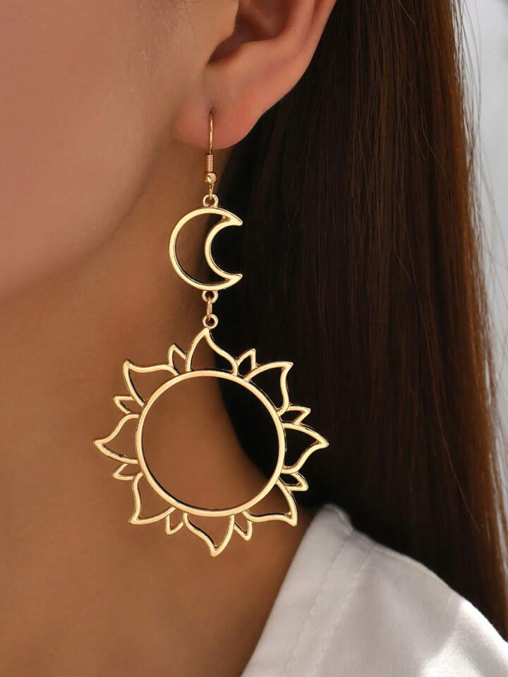 Celestial Magic - Mismatched Sun & Moon Dangle Earrings