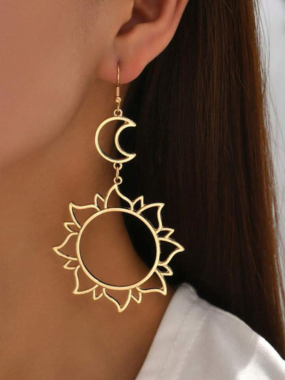 Celestial Magic - Mismatched Sun & Moon Dangle Earrings