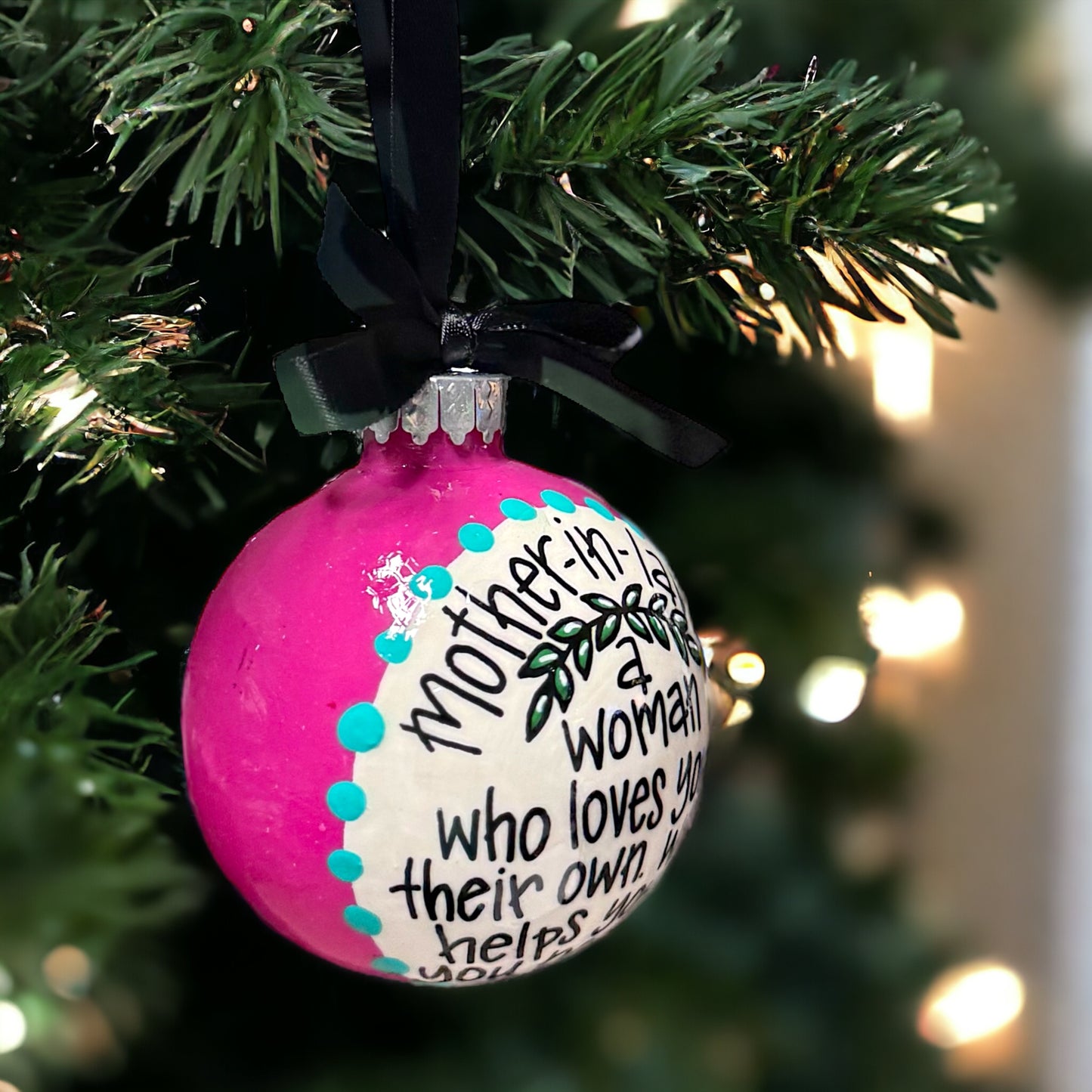 Heartfelt Mother-in-Law Christmas Ornament – Personalized & Hand-Painted Keepsake!