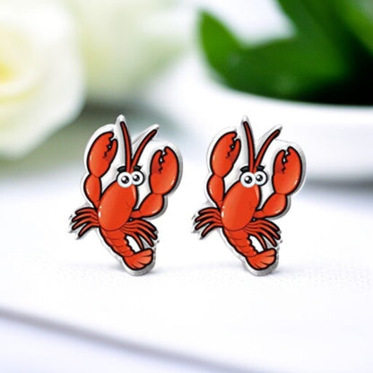 Crawfish/Lobster Stud Earrings – Dive into Style!