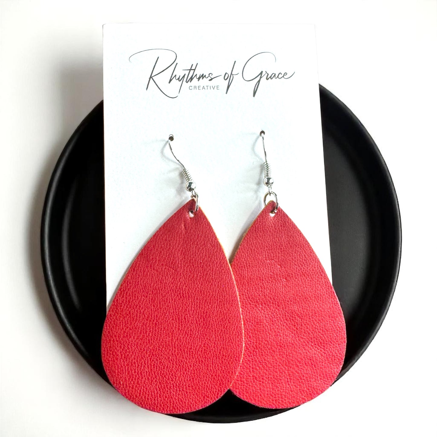 Teardrop Bliss: Colorful Faux Leather Dangle Earrings for Every Occasion