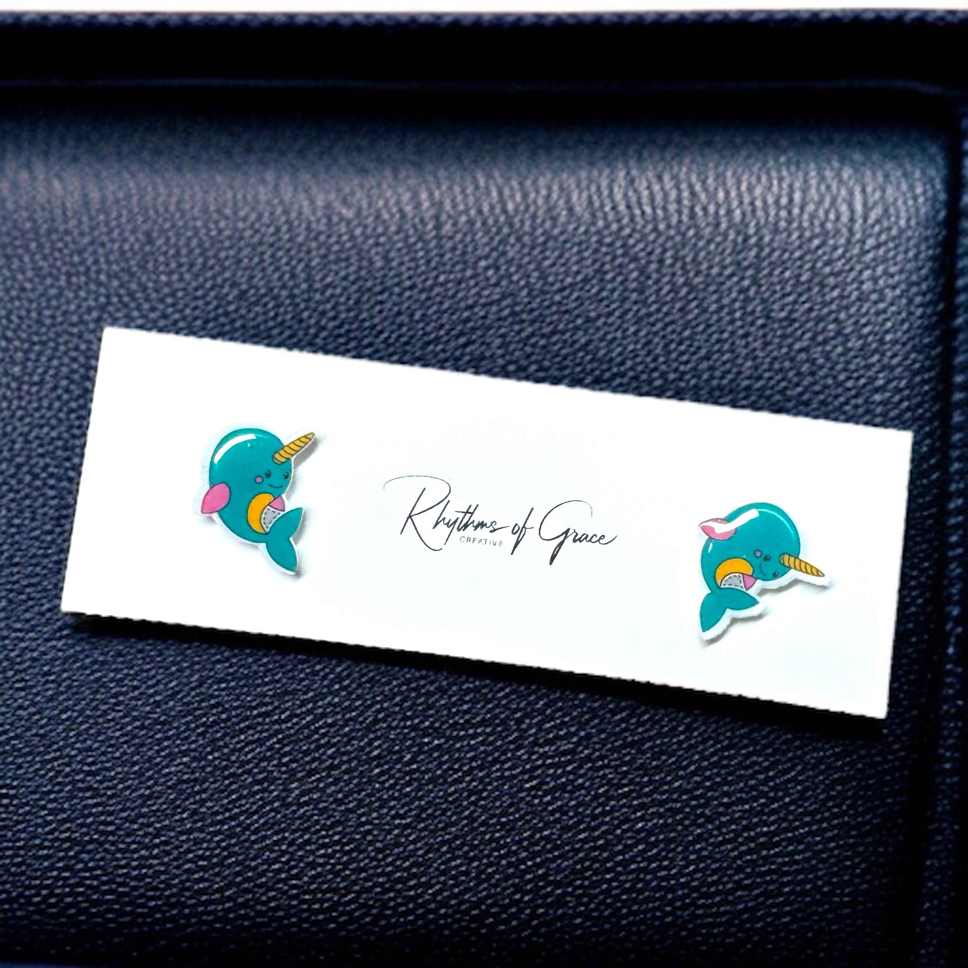 Whimsical Narwhal Studs: Dive into Adorable Handmade Jewelry!