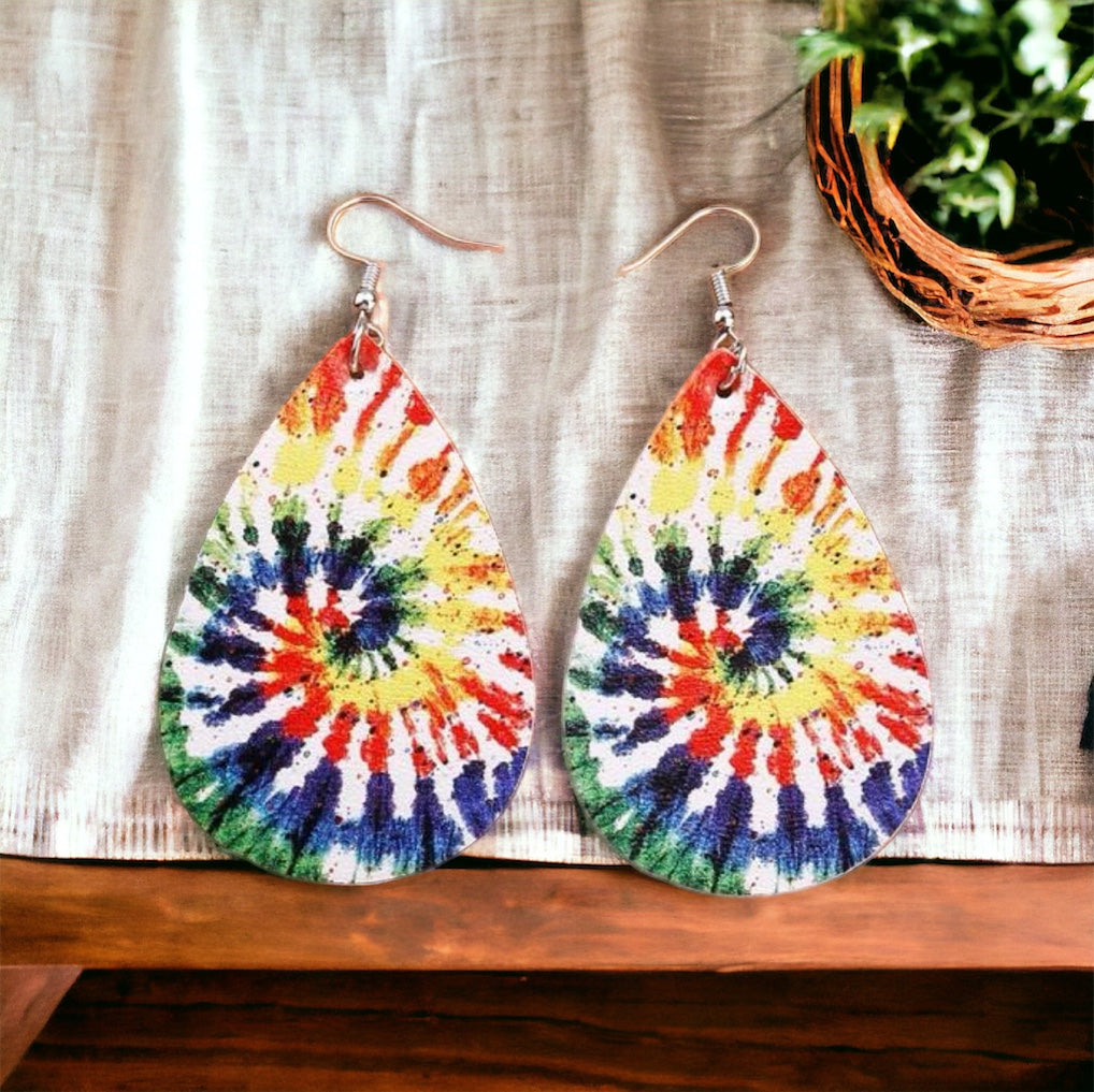 Radiant Rainbow Tie Dye Earrings – Celebrate with Color!