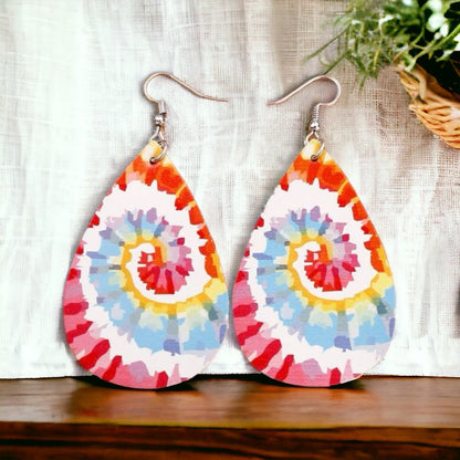 Radiant Rainbow Tie Dye Earrings – Celebrate with Color!