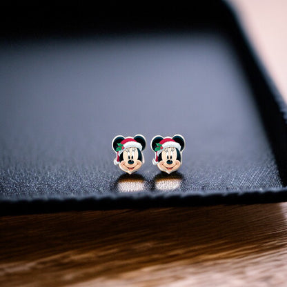 Festive Fun: Christmas Cartoon Ears Stud Earrings - Perfect for Holiday Cheer!