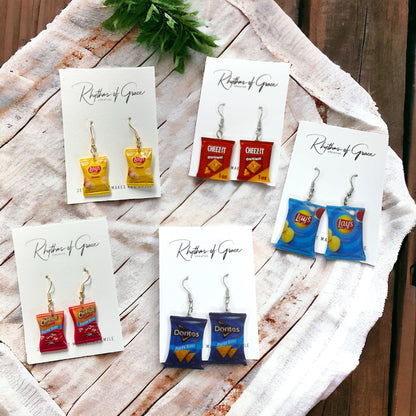 Snack Attack: Grab Your Chip Bag Earrings - Choose from Tasty Designs!