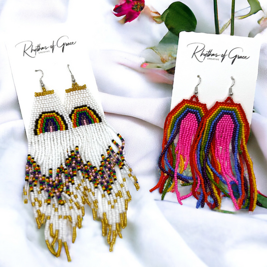 Beaded Rainbow Earrings - Celebrate Your Pride! 🎉