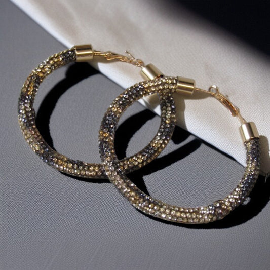 Shimmering Elegance: Multicolor Glitter Hoops