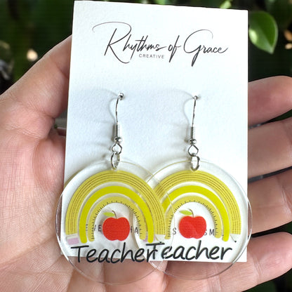 Teacher Earrings Collection: Show Your Passion for Teaching! 🍎 - Rhythms of Grace Creative