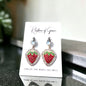 Strawberry Earrings - Strawberry Jewelry, Dangle Earrings, Fruit Earrings, Plant Lady, Handmade Earrings, Strawberry Festival, Strawberries