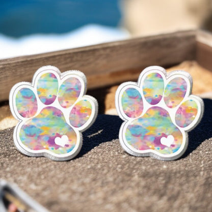 Vibrant Paw Print Studs – A Purr-fect Gift!