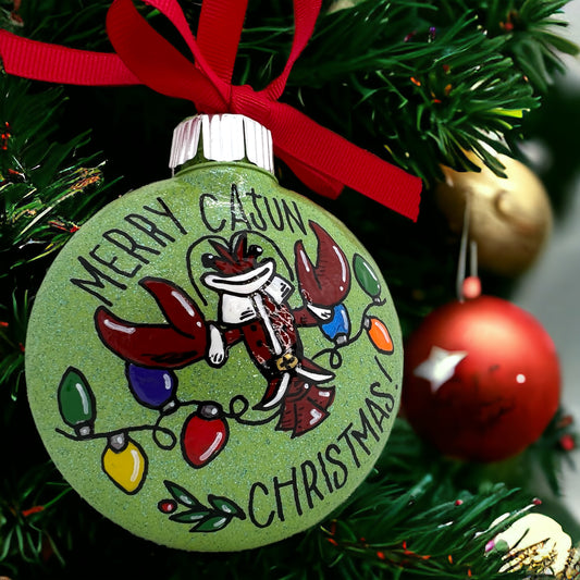 Unique Cajun Christmas Ornament - Merry Holiday Decor - Hand-Painted & Personalized