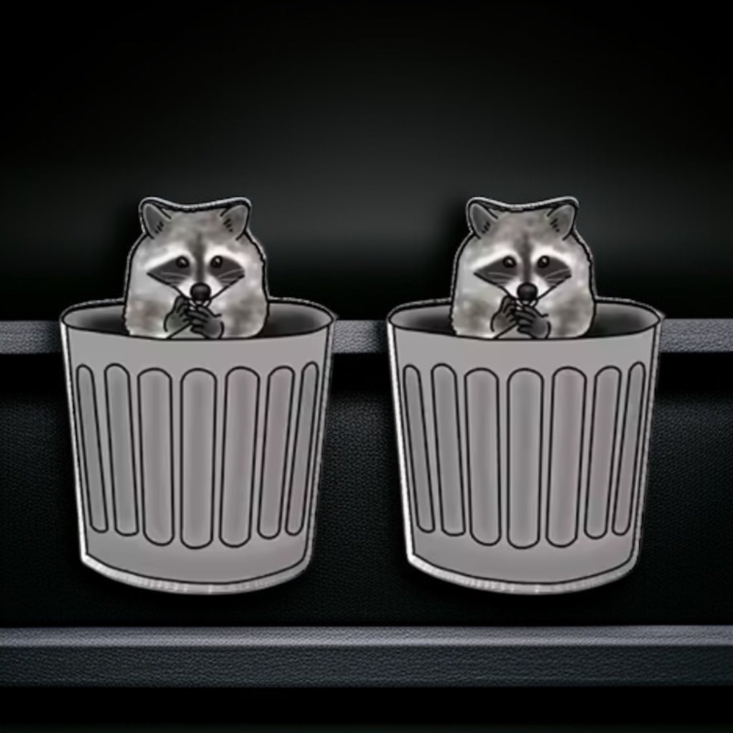 Ravishing Raccoon Stud Earrings - Double the Cuteness!