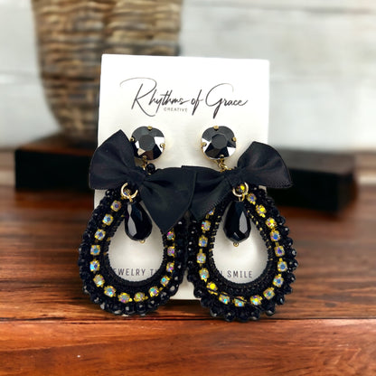 Chic Derby Dangle Earrings: Black Elegance for Every Celebration! - Rhythms of Grace Creative