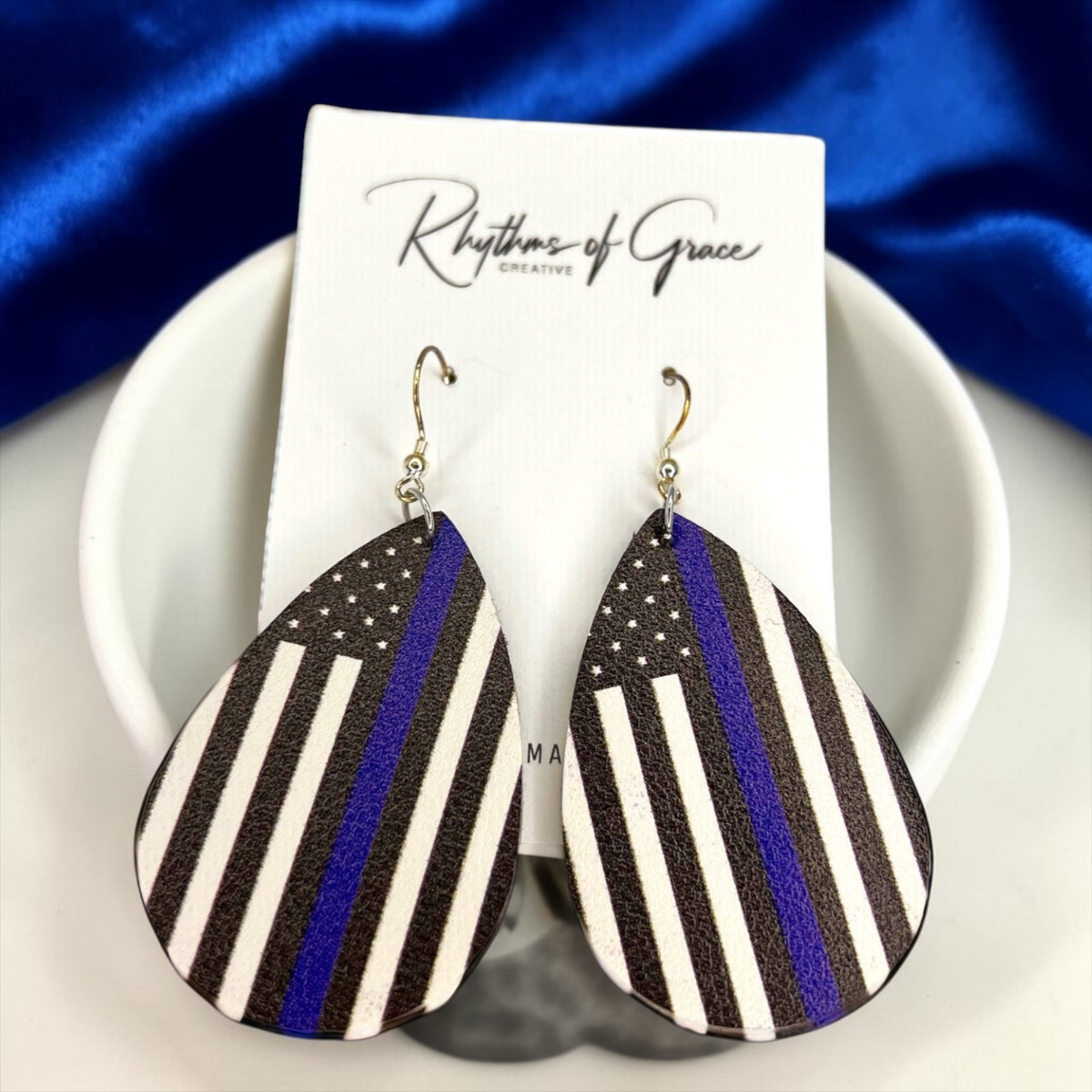Show Your Colors: Back the Blue Dangle Earrings!