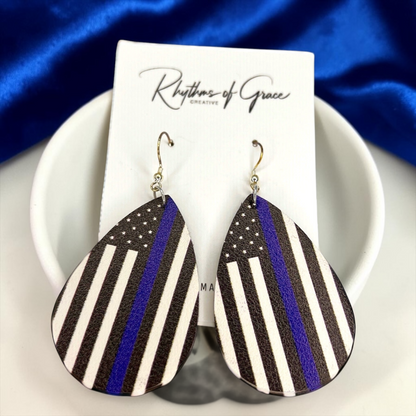 Show Your Colors: Back the Blue Dangle Earrings!