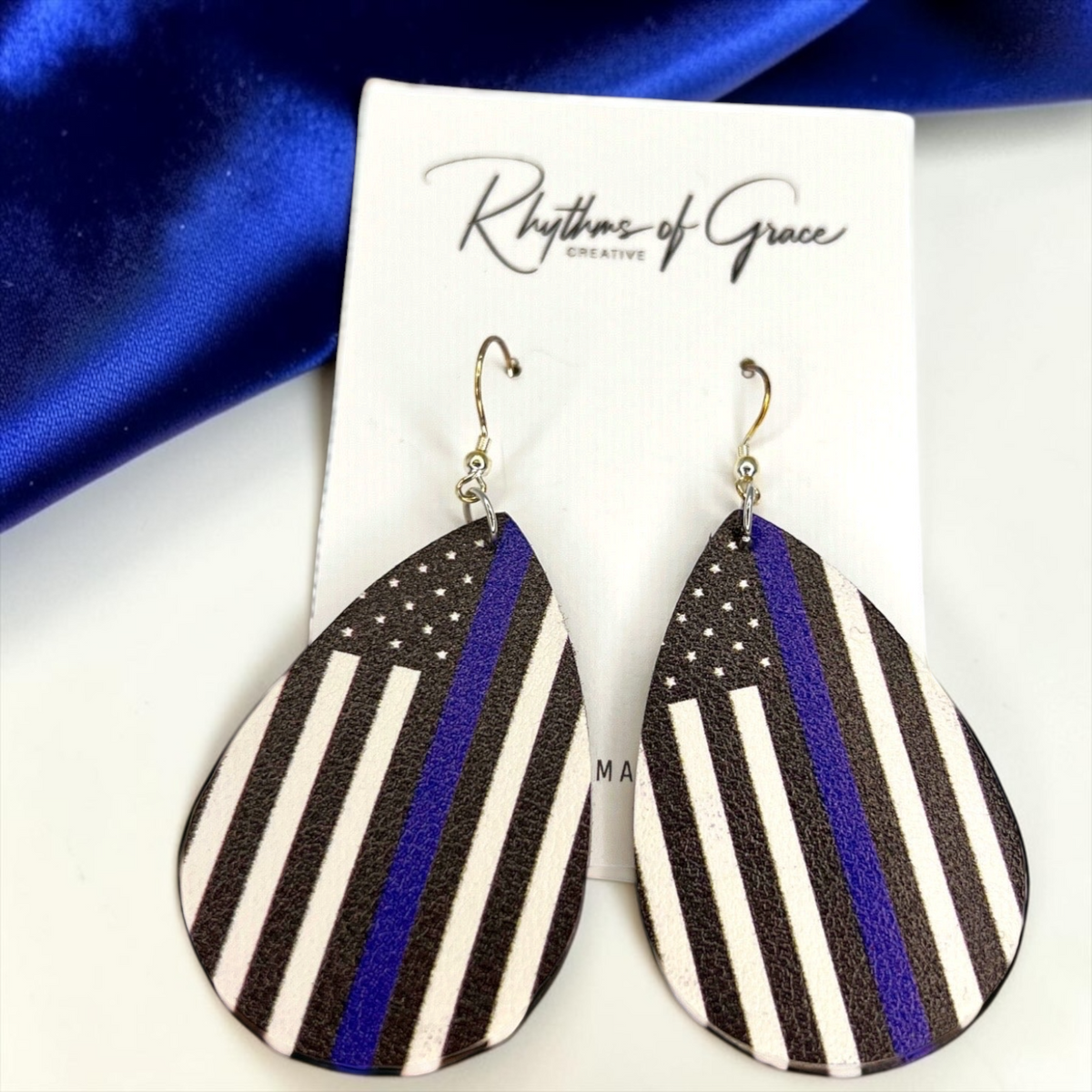 Show Your Colors: Back the Blue Dangle Earrings!
