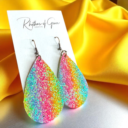 Sparkle and Shine with Neon Glitter Earrings
