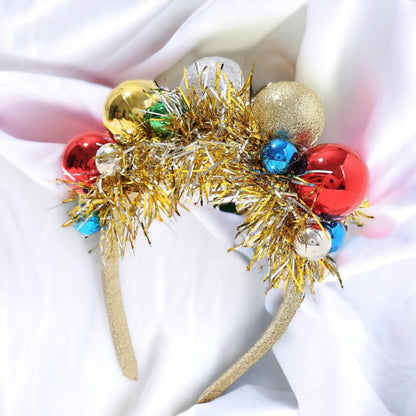 Ho Ho Ho-liday Glam: Red & Green Christmas Ornament Headband!